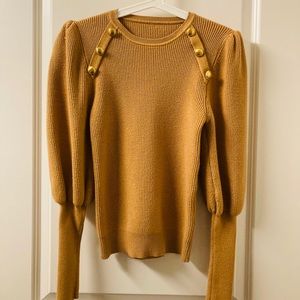 Leg of mutton sleeve solid Sweater